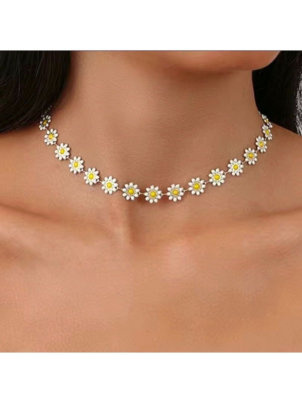 Flower Daisy Clavicle Chain Necklace Women Choker Pendant Flower Jewelry